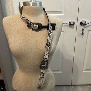 EXPRESS FAUX SNAKESKIN LOOK BELT SZ S/M CAREER EVERYDAY